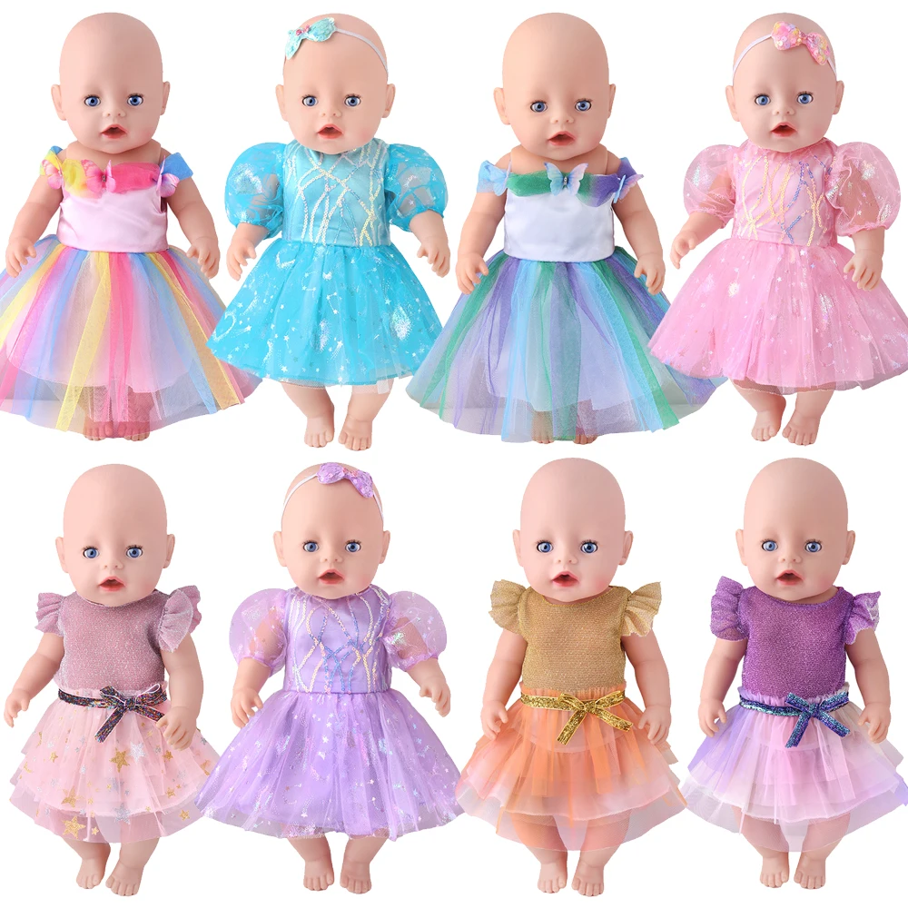 Cute Princess Tutu Skirt American 18 Inch Girl Doll Tulle Dress Children Toys Ours & Generation Dolls Cute Skirt Accessories