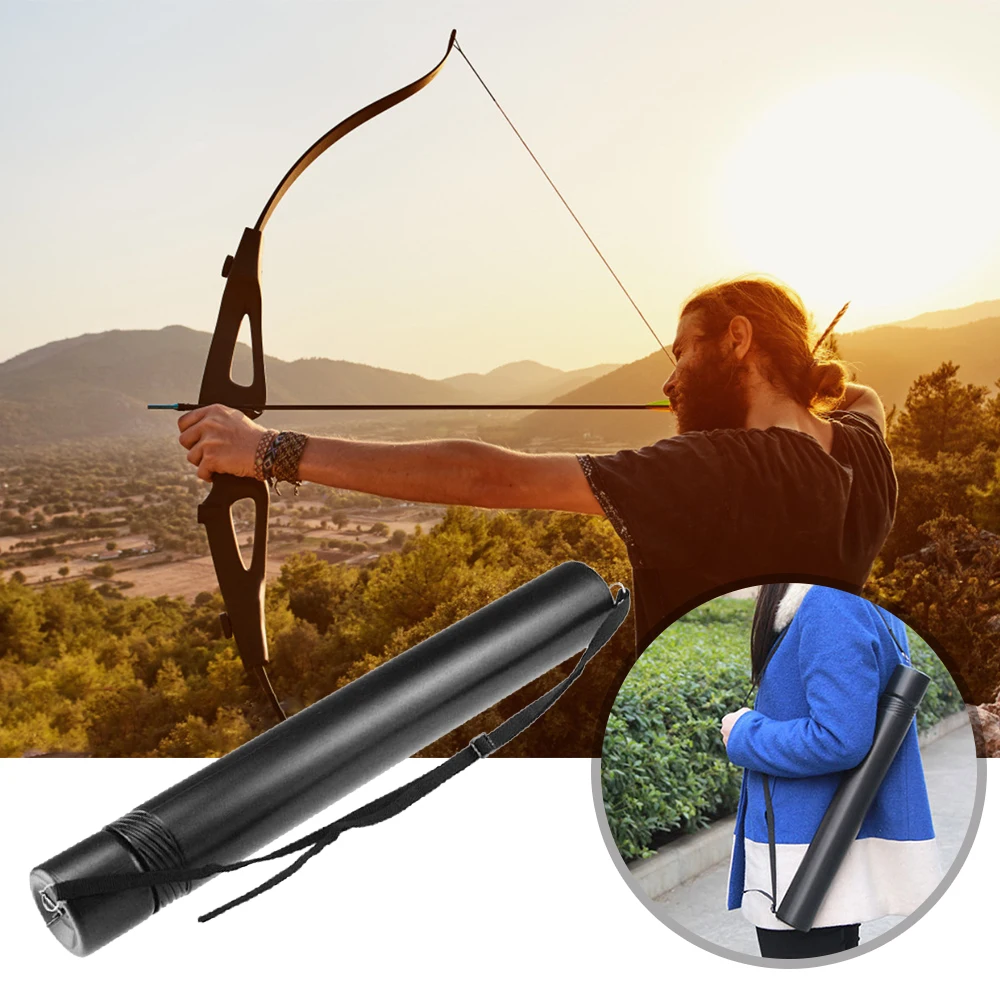 Estuche de flecha de Tiro con Arco telescópico, tubo portador con correa ajustable