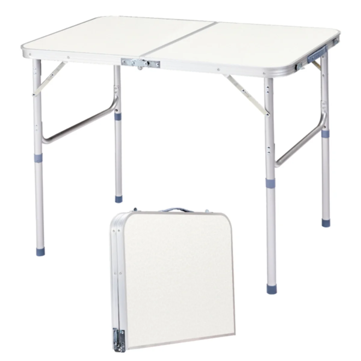 

3ft Silver Aluminum Outdoor Folding Table | Rectangular, 30kg Load Capacity - Camping/Picnic/BBQ Ready, Easy to Stor
