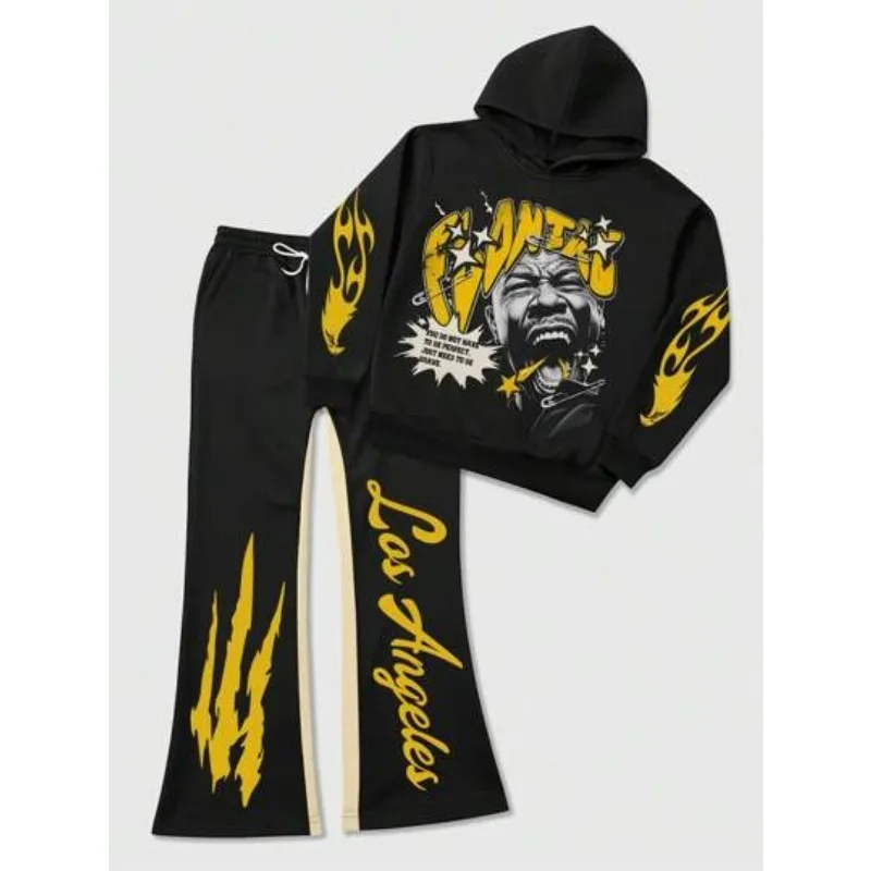 

25-26 New 3D Anime Pattern Printing Adult and Children's Fashion Leisure Set