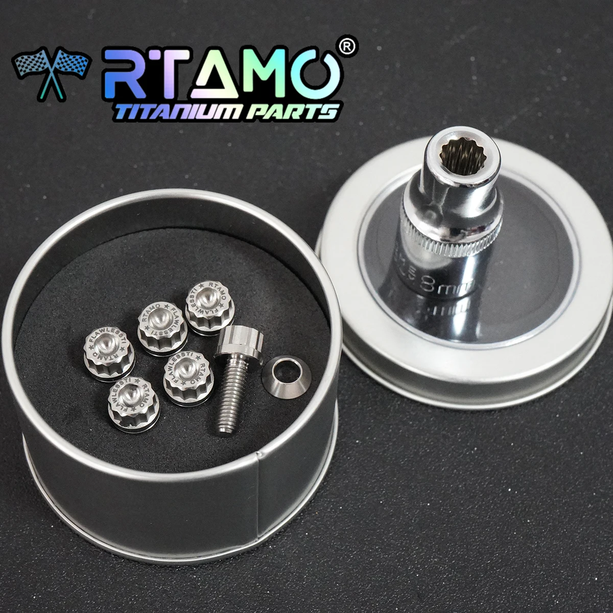 RTAMO Car Steering Wheel Bolts Anti-theft Titanium Screws M5X15/20 with Wrench for MoMo NARDI