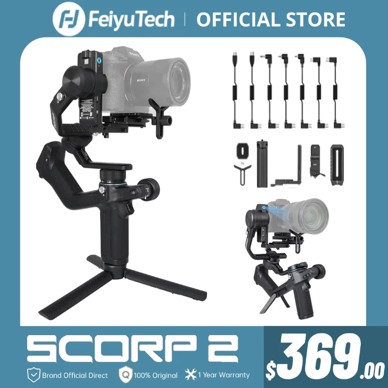 

FeiyuTech SCORP 2[Official]Camera Gimbal Stabilizer Built-in AI Tracker Upgrade Joystick Touch Screen for Mirrorless DSLR Camera