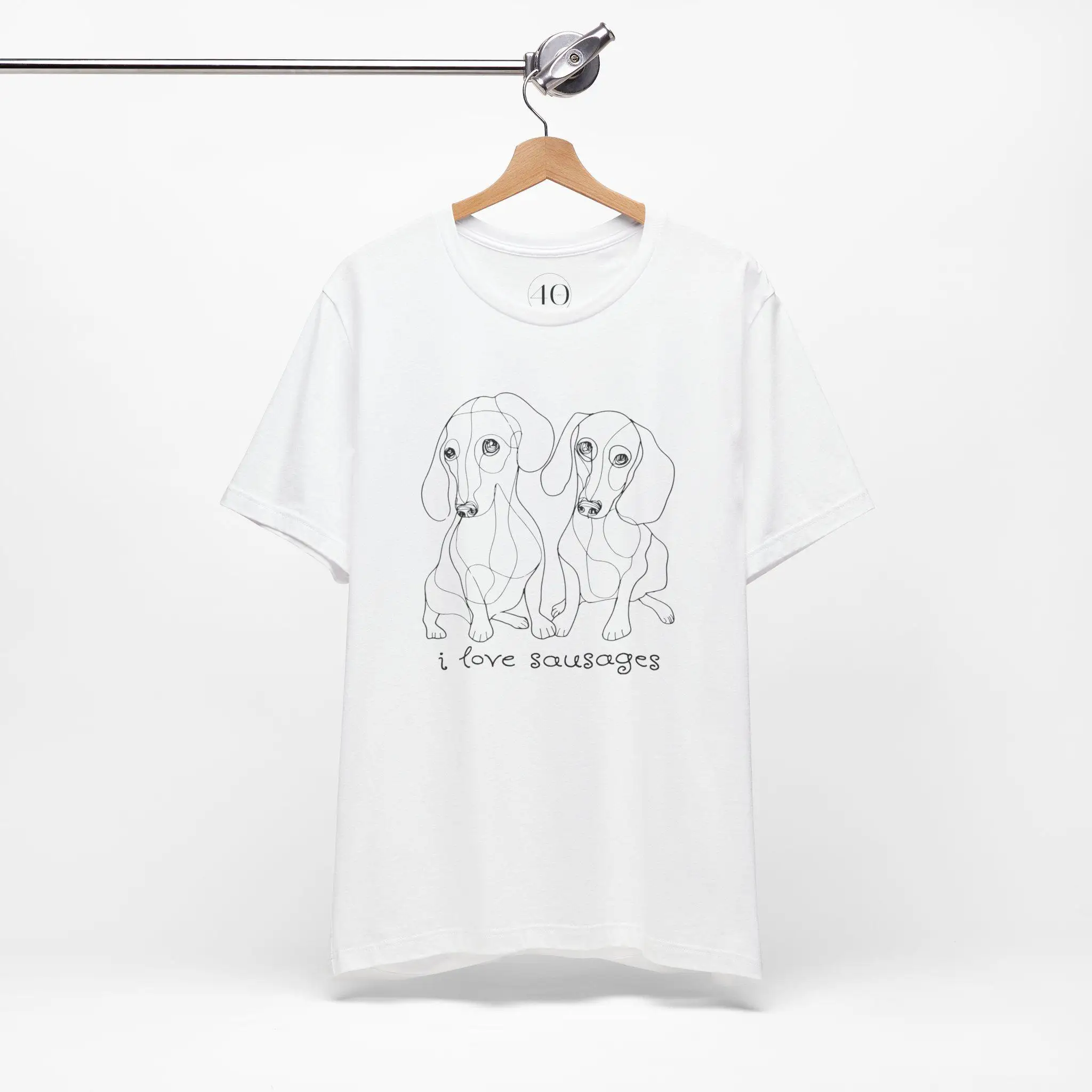

Футболка с собакой «Я люблю колбас», милый любитель домашних животных, топ с забавными животными для владельцев, повседневная повседневная одежда, фанат