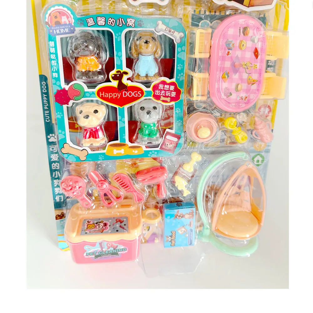 1 مجموعة الكرتون اللعب منزل القيام الأعمال المنزلية النباتات الزهور الأسمدة سقي الاعتداء الحيوانات الأليفة القطط الكلاب البلاستيكية نموذج لعبة طفل #3