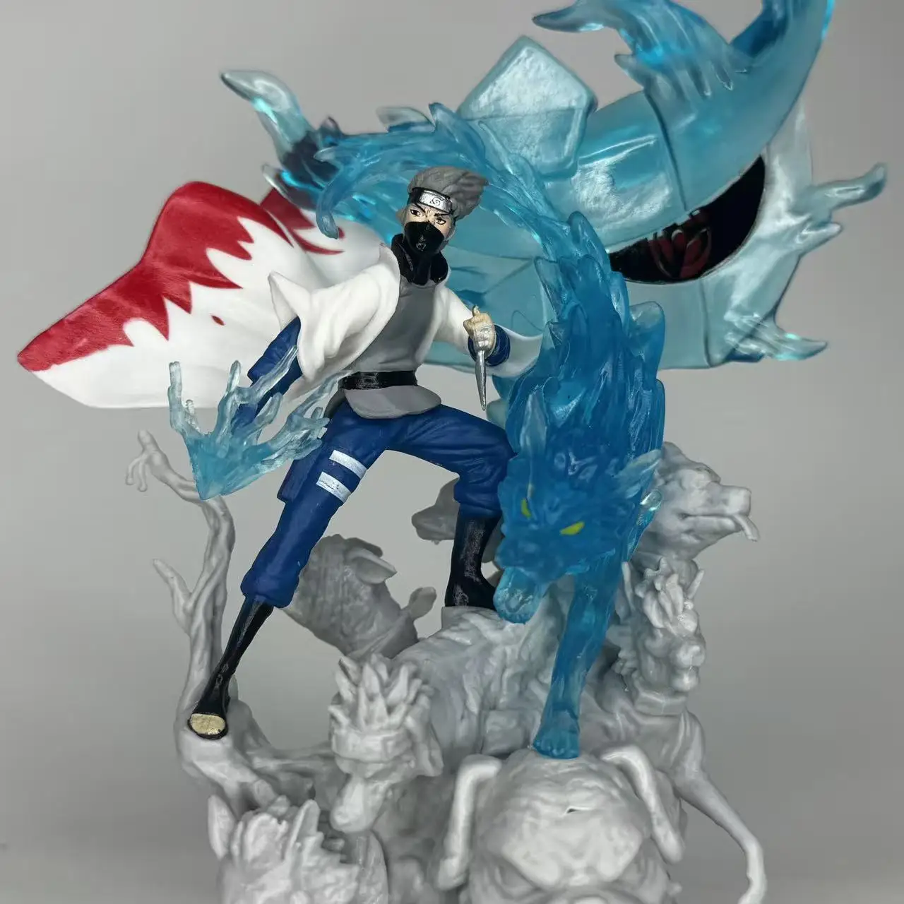 Naruto Anime 6. Generation CS Kakashi 20 cm Sasuke Statue handgemachte Ornament Sammlerfigur
