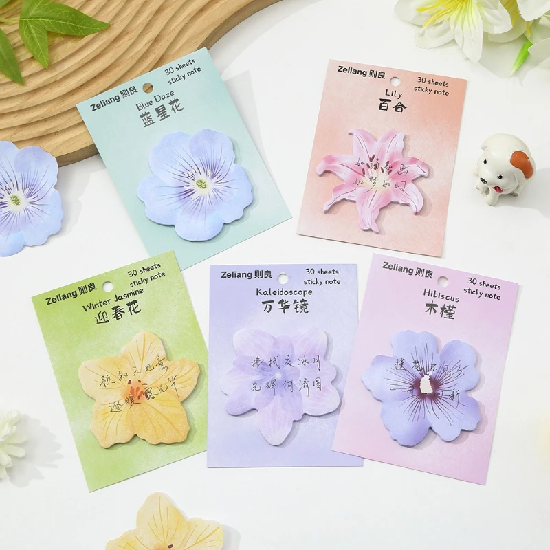 

Office School Supplies Flowers Sticky Notes Cute Little Fresh N Times Special Shaped Paper Can Be Pasted Memo Pad Kawaii Gift