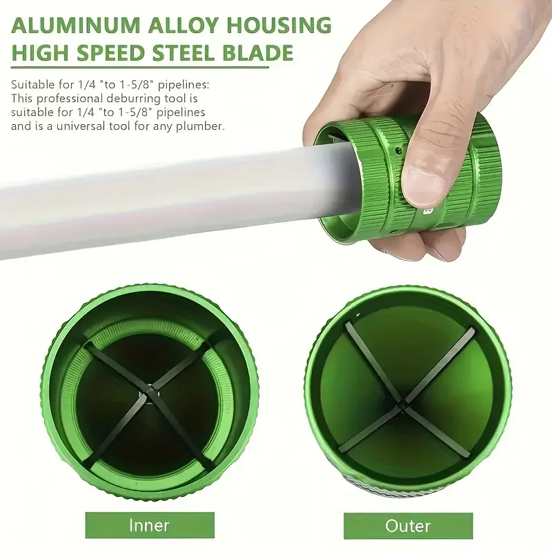 Rohrreiber PVC-Entgratwerkzeug Sanitärwerkzeuge Kupfer-Entgratwerkzeug Rohrreiniger Vollmetall-Fasenwerkzeug für Durchmesser – Detail 4