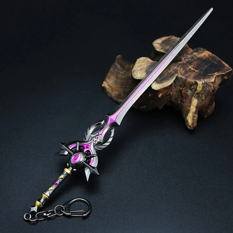 22cm/8.66in Genshin Impact Sword of Corruption keychain Accessories katana knife Metal Sword Weapon Model Craft Gift Toy for Boy