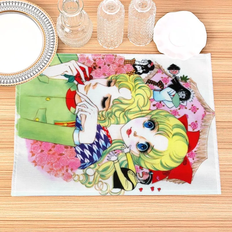 Haikarasan Ga Toru Print Linen Dining Table Mats Kitchen Placemat 30X40cm Coasters Pads Bowl Cup Mat