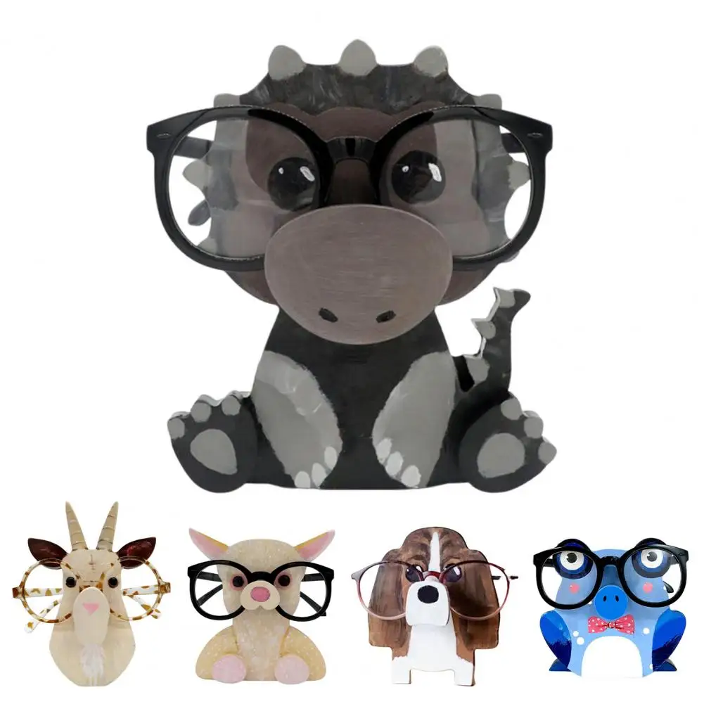 

3D Kawaii Animal Glasses Storage Rack Hand Carved Wooden Glasses Holder Eyeglass Display Stand Glasses Storage Rack Desk Decor