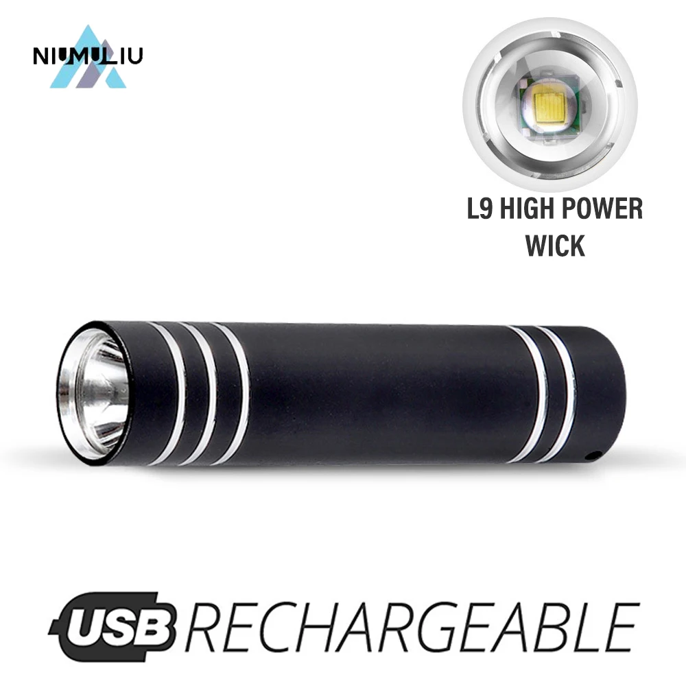 F5 Mini LED Flashlight Rechargeable Ultra-long Range Strong Light 3 Lighting Modes Waterproof Portable Suitable Night Lighting