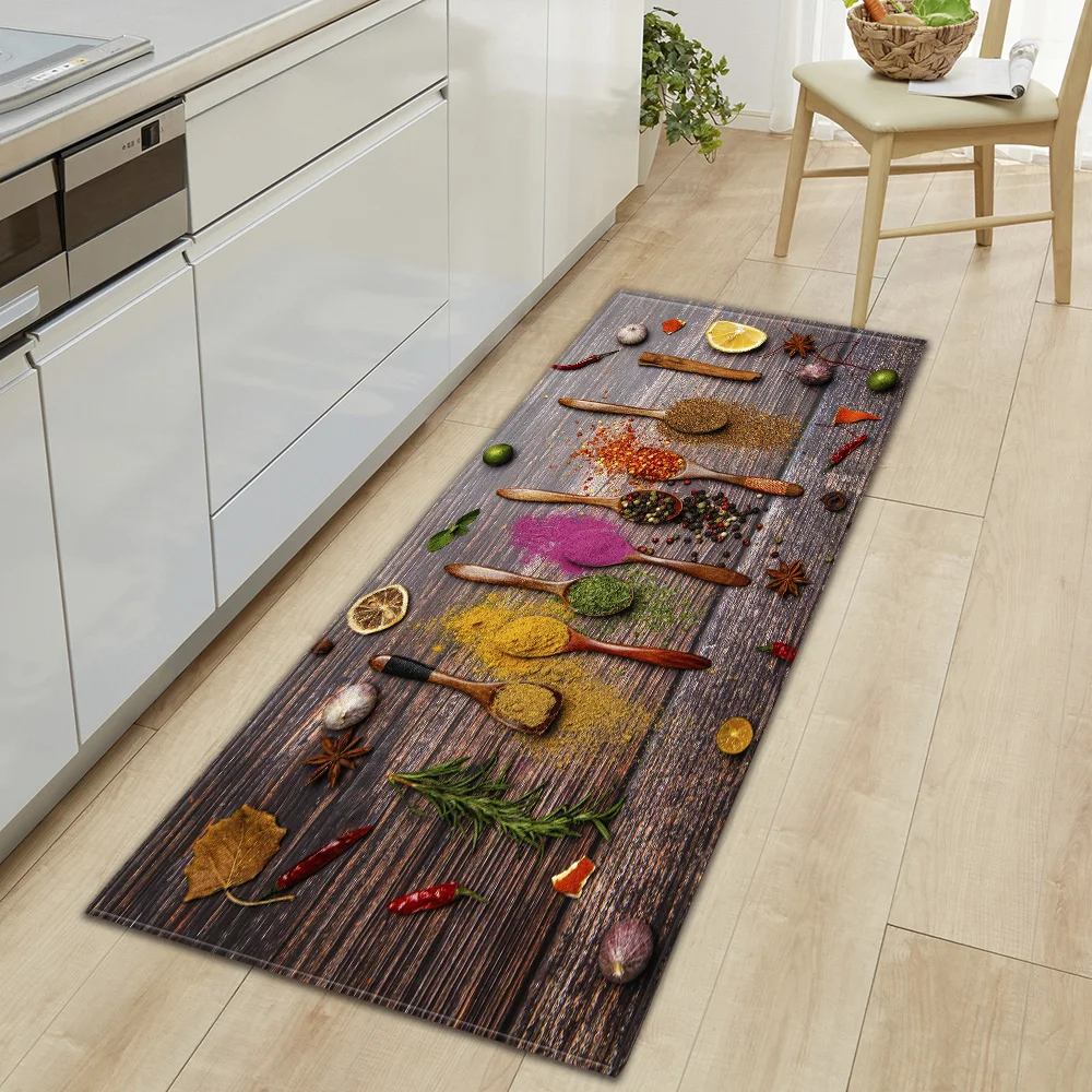 Spices Kitchen Mat Home Entrance Doormat Living Room Bedroom Balcony Floor Decor Carpet Bathroom Hallway Door Anti-Slip Foot Rug