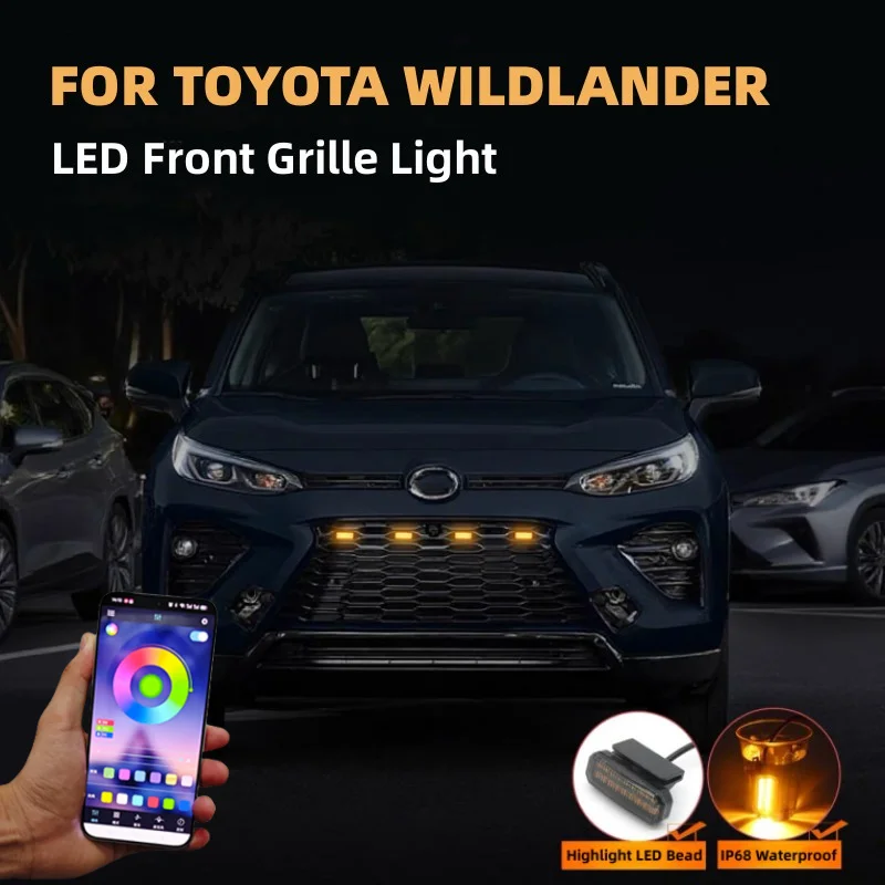 LED Front Grille Light For Toyota Wildlander Car Daytime Running Light Wheel Eyebrow Lamp 12V