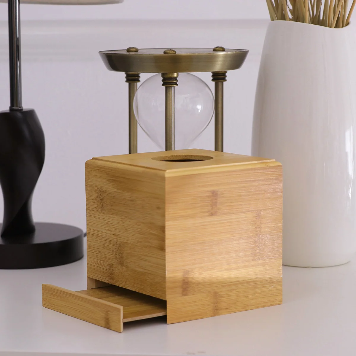 

Wooden Holder 11.50X11.50X8.50Cm Decorative Wood Napkin Cover For Living Room Bathroom Kitchen Office Home Hotel Tissue