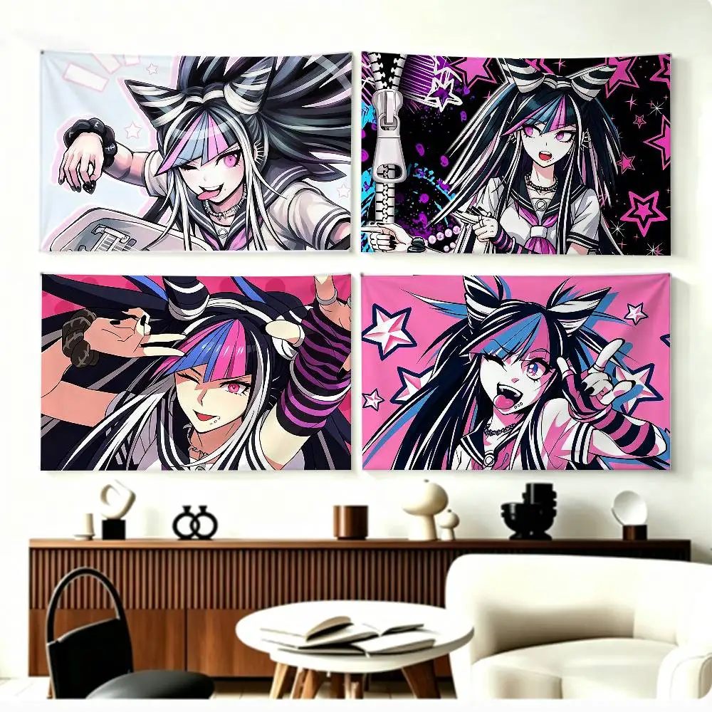 Anime Danganronpa Ibuki M-Mioda  Flags Wall Hanging Background Art Banner for Bedroom Home Outdoor Decor