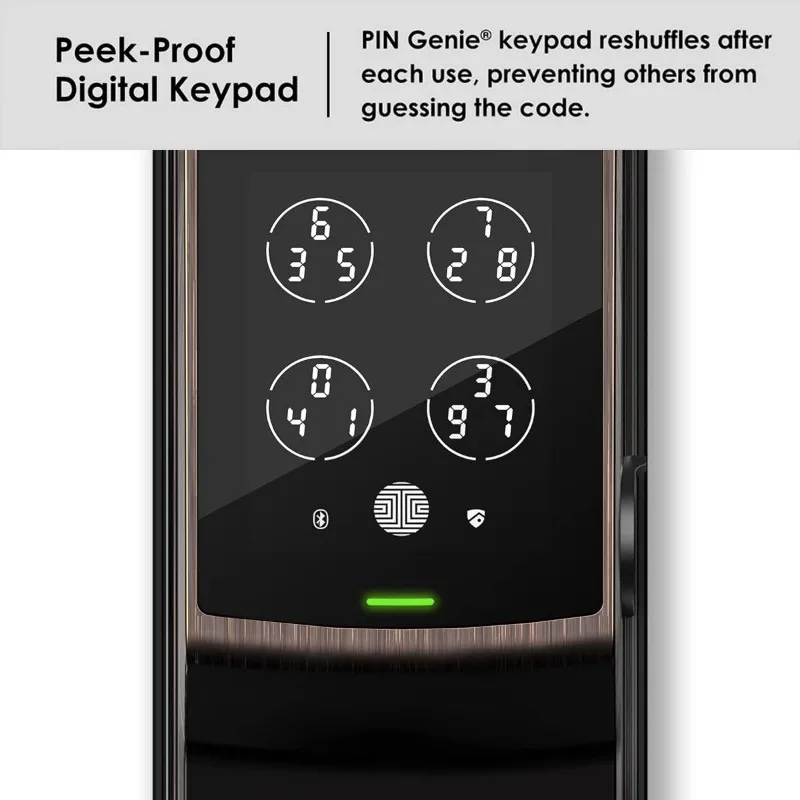 Lockly Secure Pro Deadbolt, Wi-Fi Smart Lock,Keyless Entry Door Lock,PIN Genie® Keypad,3D Biometric Fingerprint Sensor,Auto Lock