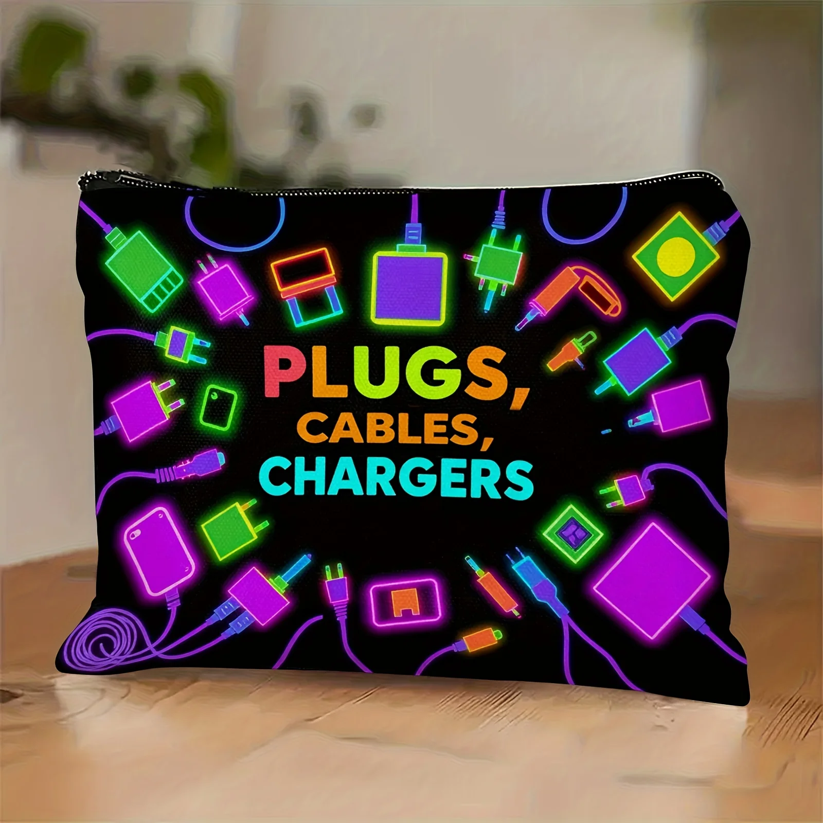 

A Fashion Neon Technology Design Makeup Bag- Multifunctional Zipper Pouch, Jewelry Storage Bag, Perfect Travel Zipper Small Stor
