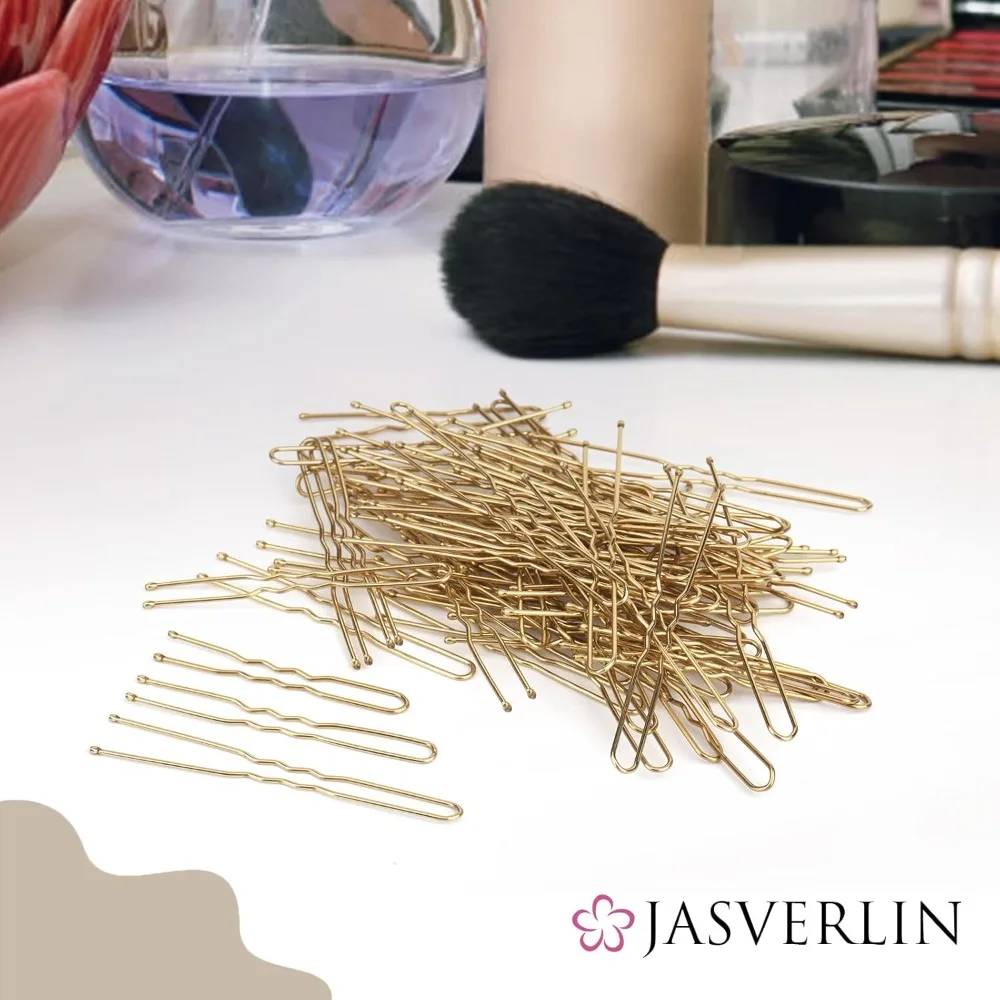 دبوس شعر أشقر على شكل حرف U للكعك، دبابيس ذهبية كبيرة صغيرة على شكل حرف U للنساء والفتيات، مقاس إكسسوارات تسريحات شعر الزفاف