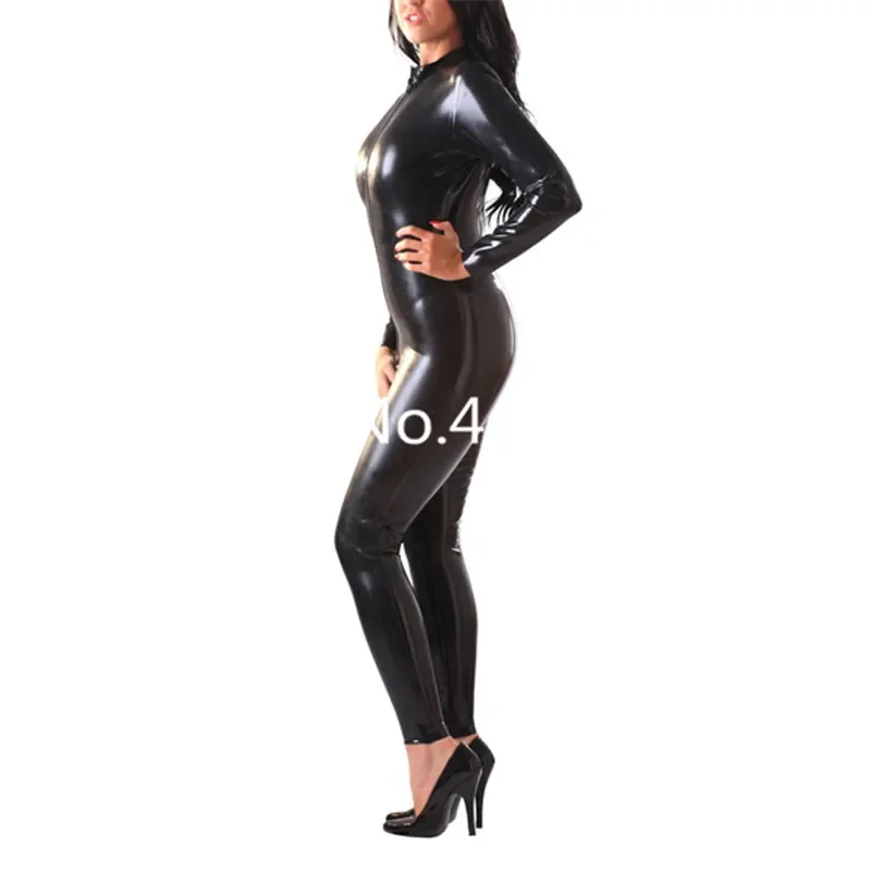 Classical Hand made Latex Rubber Catsuit Tight Skin Latex Bodysuit Zetai Back Zipper through Crotch For Woman XS-XXXL