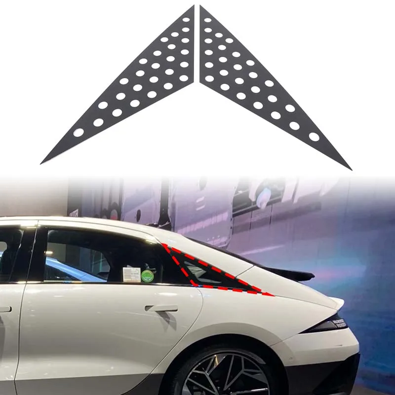 

For Hyundai IONOQ 6 2022-2025 Aluminum Alloy Car Rear Window Triangle Shutter Decoration Sticker Car Accessories