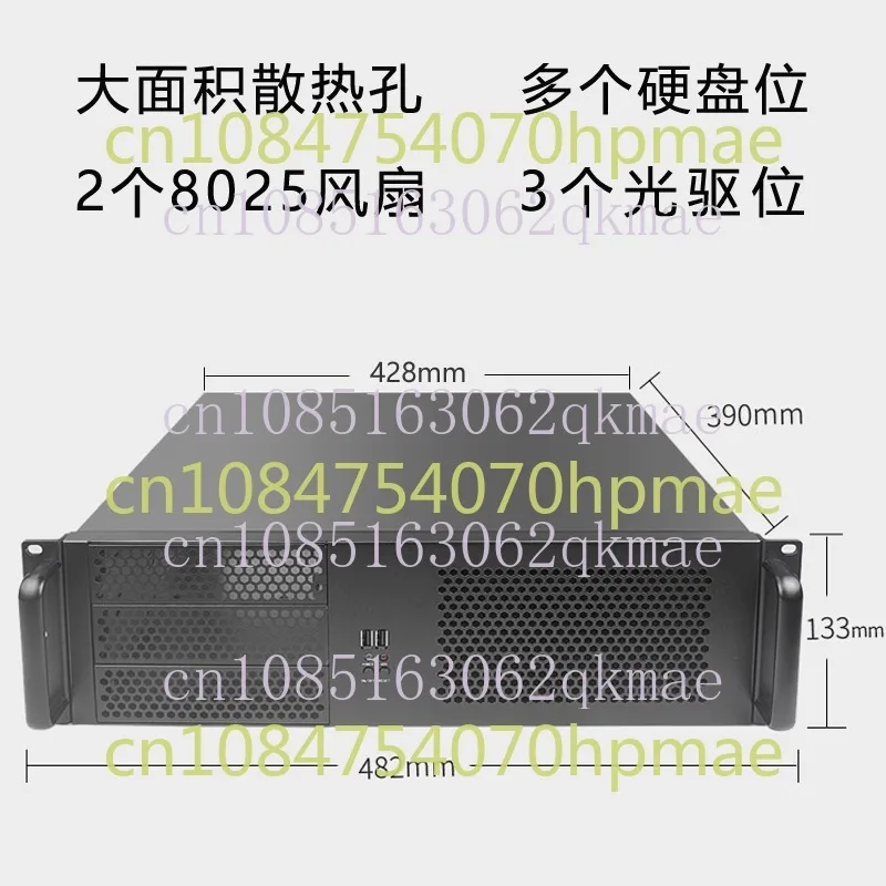 3U Industrial Chassis 390 Short Rack ATX Large Board Multi-Hard Disk Hot Plug Horizontal Computer Monitoring Host Shell