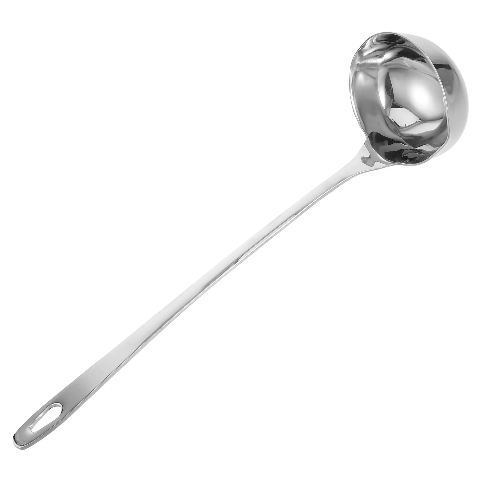 

1pc Double Mouth Ladle Stainless Steel Scoop Spout Long Handle Right Household Soup Ladle Left Kitchen Gadgets Serving Tool