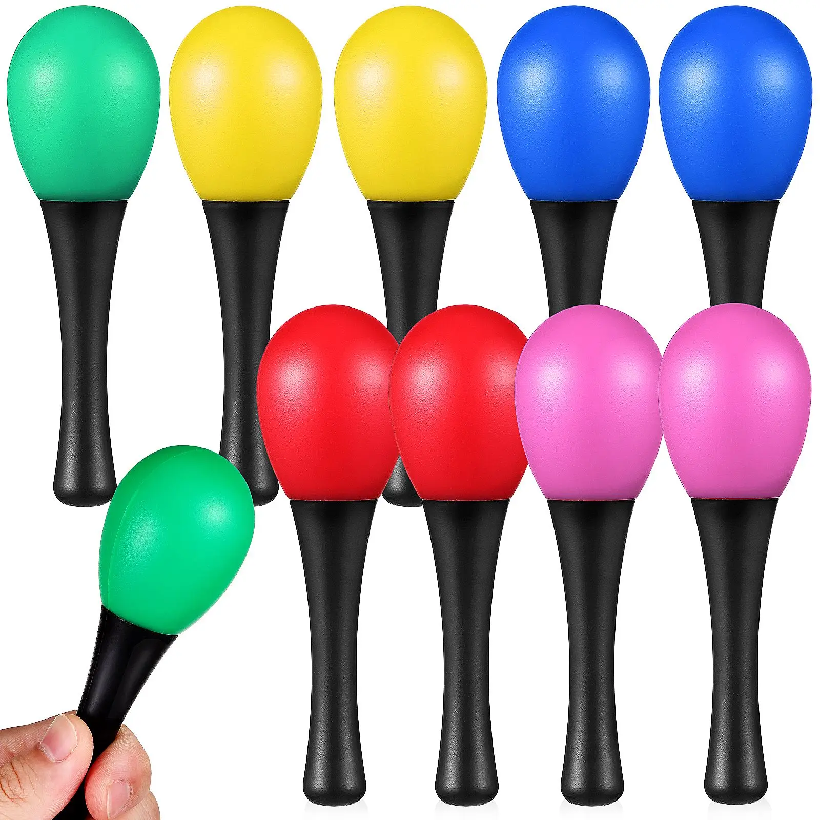 10 Pcs Maracas Percussion Instrument Small Sand Hammer Training Sand Hammer Festival Maracas Children Baby Musical Toys