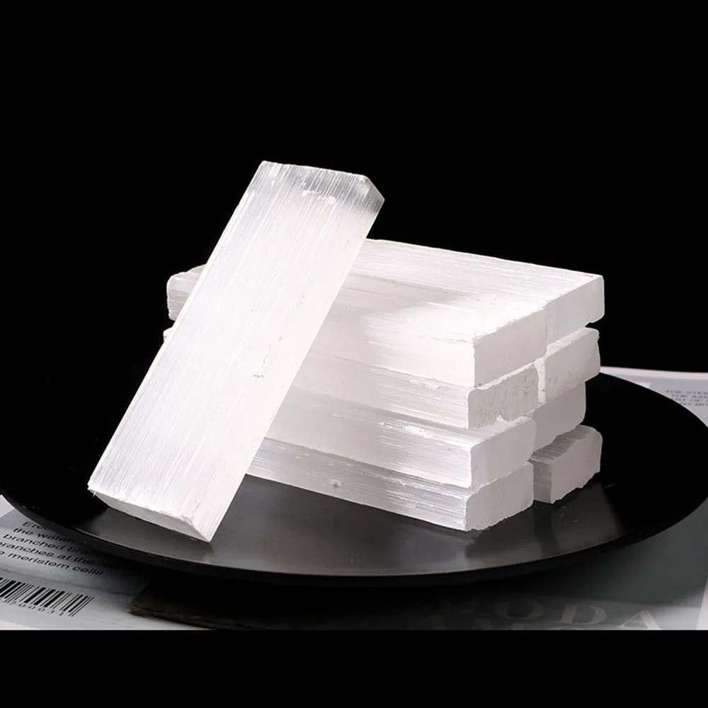 Seleniet Gipsen Stok Natuurlijke Helende Reiki Crystal Stone Quartz Energie Vierkante Vorm Ruwe Edelsteen Punt Toverstokken Chakra Ambachten Geschenk