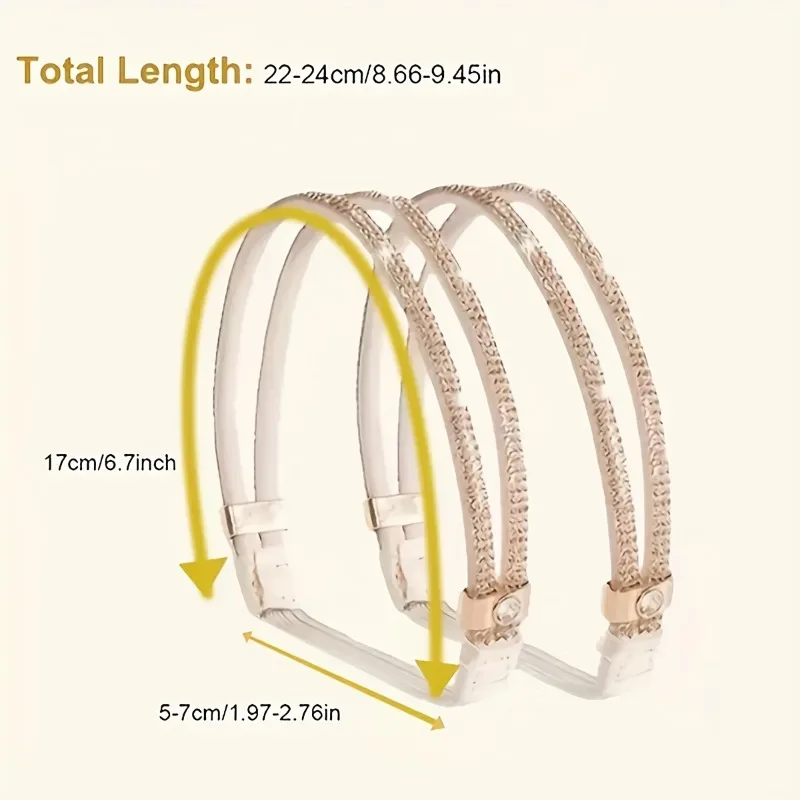 2 Stück Elegante Strass-Schnürsenkel für Damen, Diamant-Schnürsenkel ohne Binden für High Heels, Rutschfeste Elastische Riemen, Anti-Rutsch Fersenriemen – Detail 6
