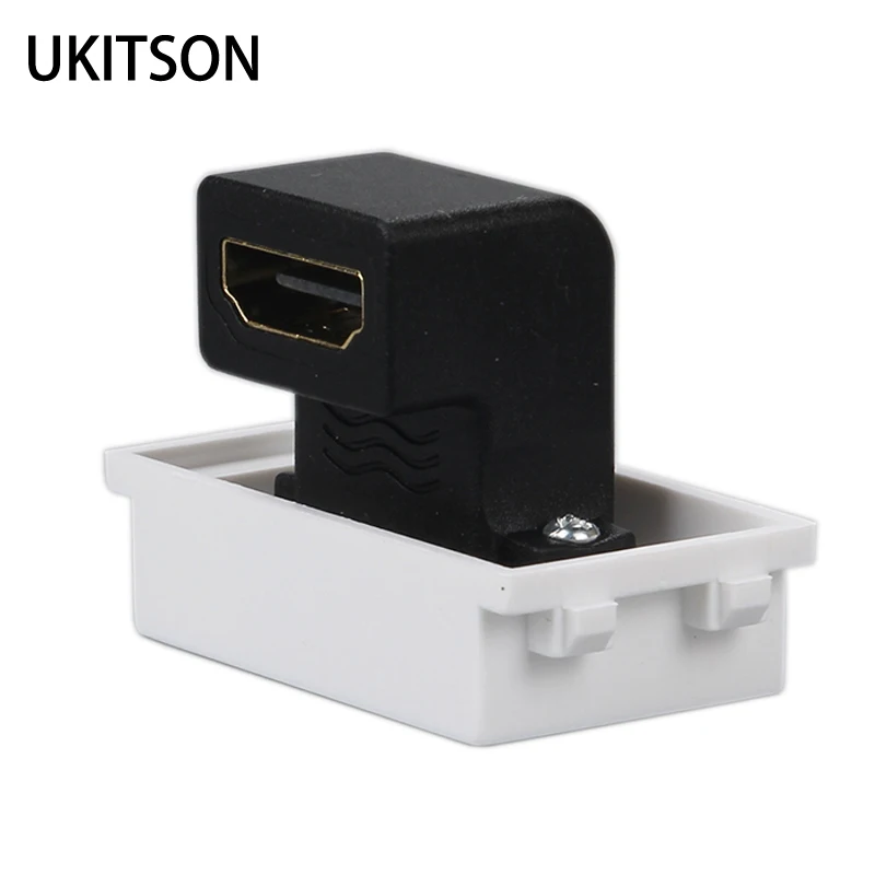 Elbow HDMI2.0 Slot Socket Bending L Shape HDMI-Compatible Female Plug For Projector DVD HD Connector Wall Panel Module