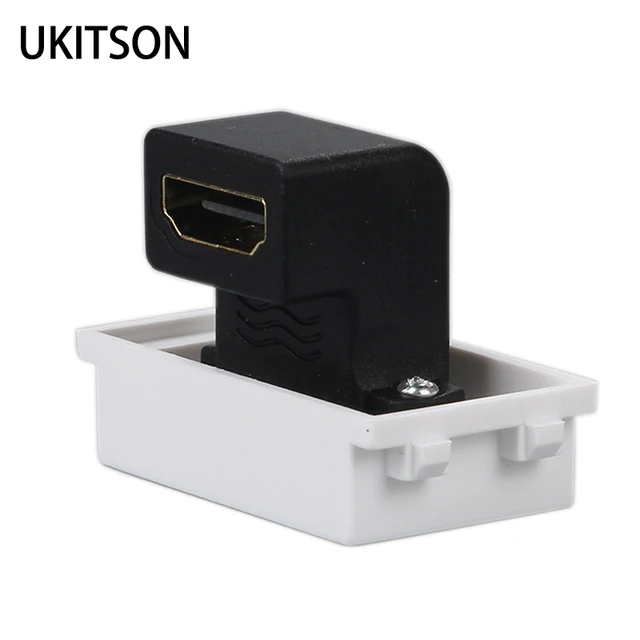 Kolanko HDMI2.0 Gniazdo Gięcie w kształcie litery L Wtyczka żeńska zgodna z HDMI do projektora DVD HD Złącze Moduł panelu ściennego