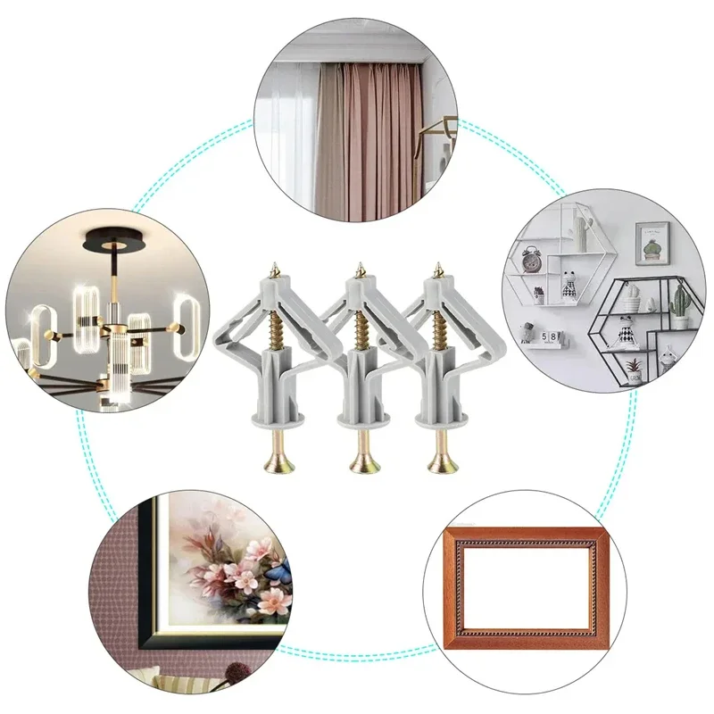 Aircraft Shape Butterfly Type Plastic Gypsum Board Anchors Drywall Fixings Screw Curtain Wall Gypsum Outlet Expansion Tube