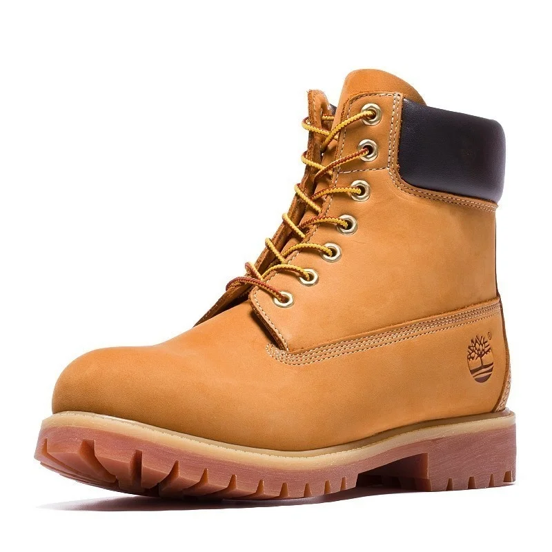 TIMBERLAND Classic Men Women 6-Inch Premium Waterproof Boots For Male Nubuck Genuine Leather Ankle Wheat Yellow Hiking Shoes