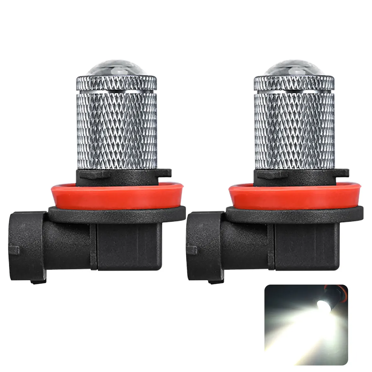 Fog Lamp H11 Headlight For Fog Lights Aluminum LED Auto Fog Lights Led Bulbs Led Bulb Aerospace-grade Lens Body