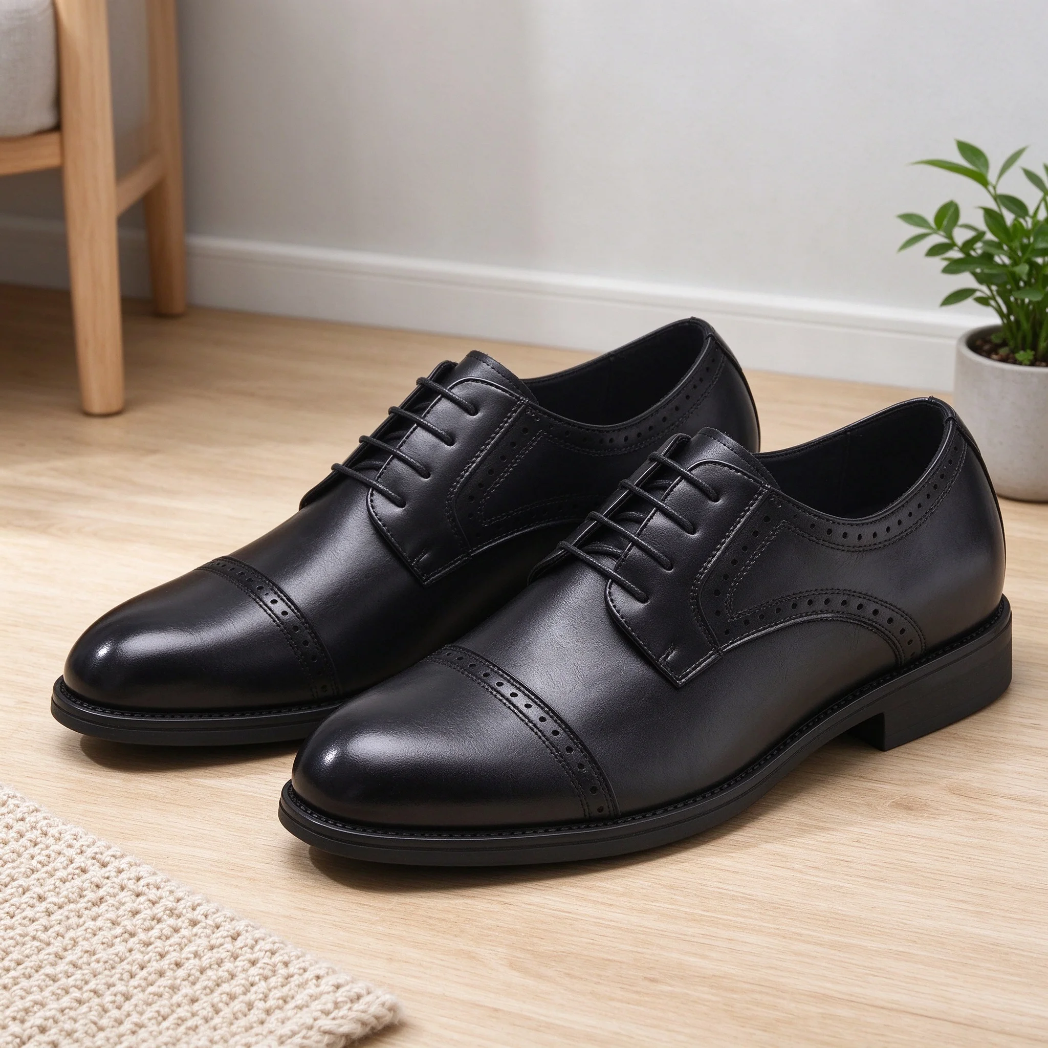 Desai Men's Dress Shoes Crocodile Print Faux Leather Oxford Lace Up Perforated Formal Business Shoes Comfortable Autumn Winter