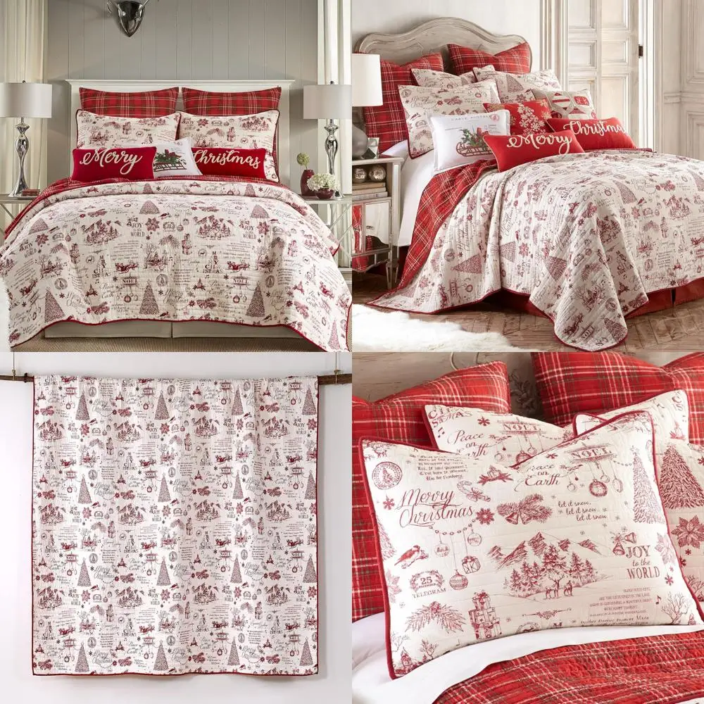 

Levtex Yuletide Christmas Quilt Set - Full/Queen Size with Pillow Shams
