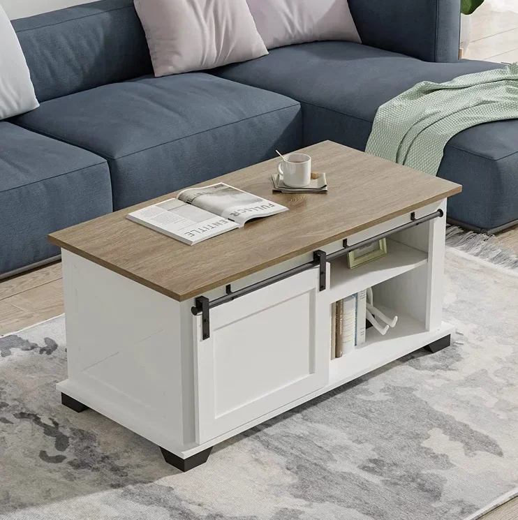 

# Для фермерского дома, дизайн сарая, журнальный столик, достаточный место для хранения, шкаф для хранения, прочный центральный стол, простая сборка, консольный столик