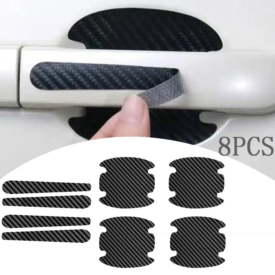 

8pcs Car Door Handle Protector Strip Auto Exterior Accessories Car Door Bowl Anti Scratch Stickers Car Body Decorative Decal