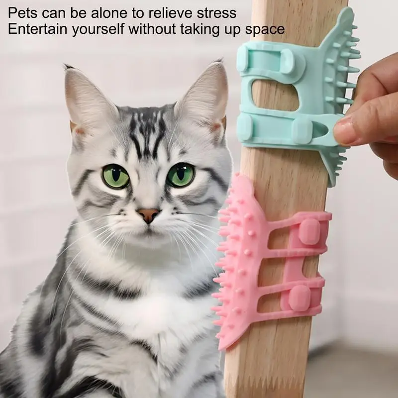 Cat Self Groomer Massager For Indoor Cats Scratcher Scratching Brush Remove Hair Comb Grooming Table Dog Kitten Care Accessories