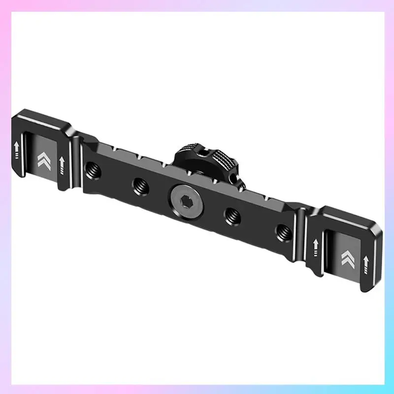 AB25-Cold Shoe Mount Bracket Dual Hot Shoe Extension Bar Plate Adapter For Canon Sony Camera Cage Mic LED Video Light Stand
