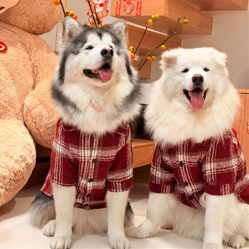 

Новогодняя одежда для больших собак, рубашка Huaky Labrador Golden Retriever, Alaskan Malamute, одежда для собак, пальто, рождественская одежда для домашних животных, костюмы