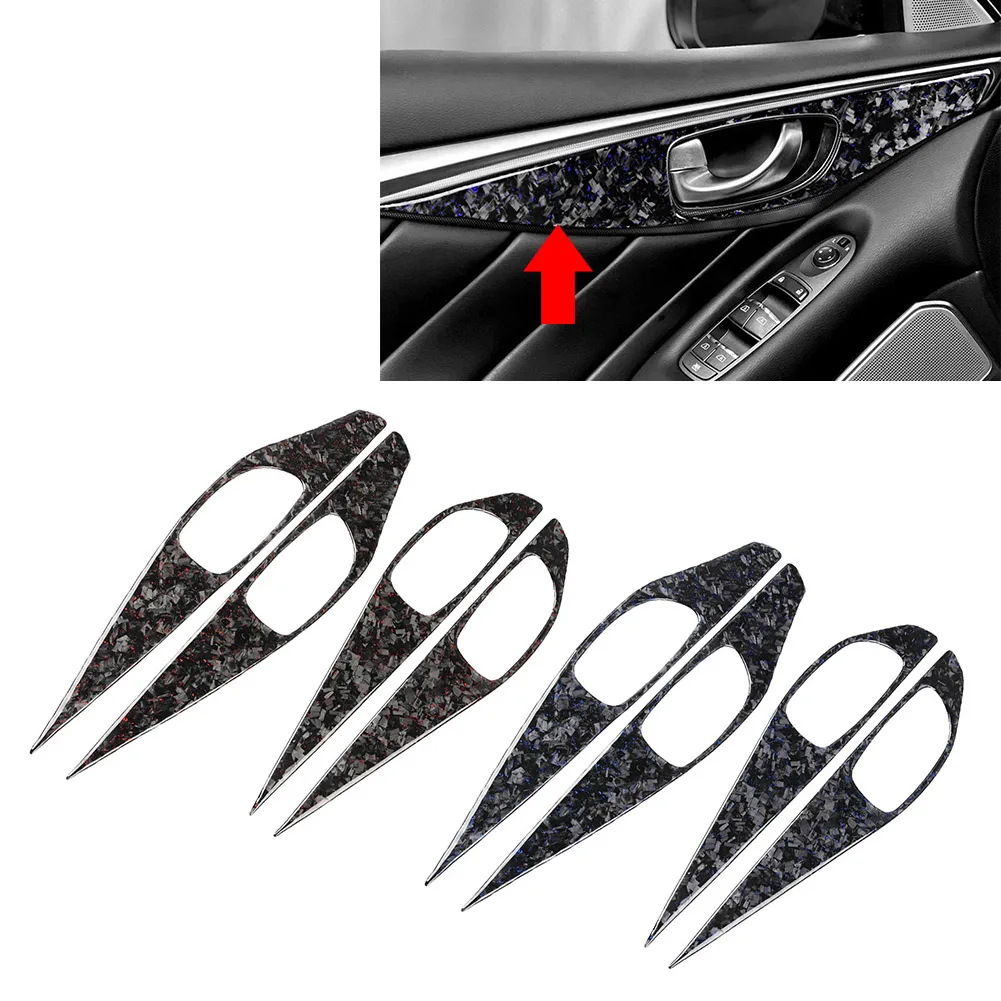 4Pcs/Set Car Interior Door Handle Panel Cover Trim For Infiniti Q50 Q60 2014 2015 2016 2017 2018 2019 2020
