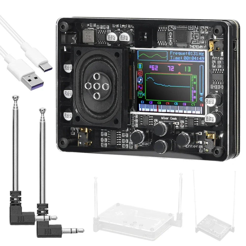 Instrument Multiple Voices Type-C Interface Audio Theremin Musical Module Vintage Adjustable Color Display