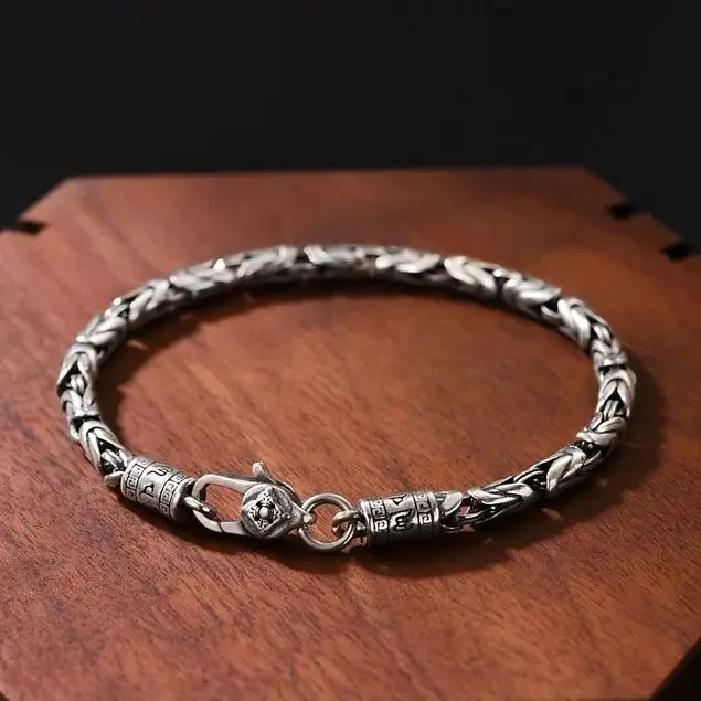 New Bracelet Men's Vajra 925 Thai Silve Retro Doing Old Trend Personality Neutral High Jewelry
