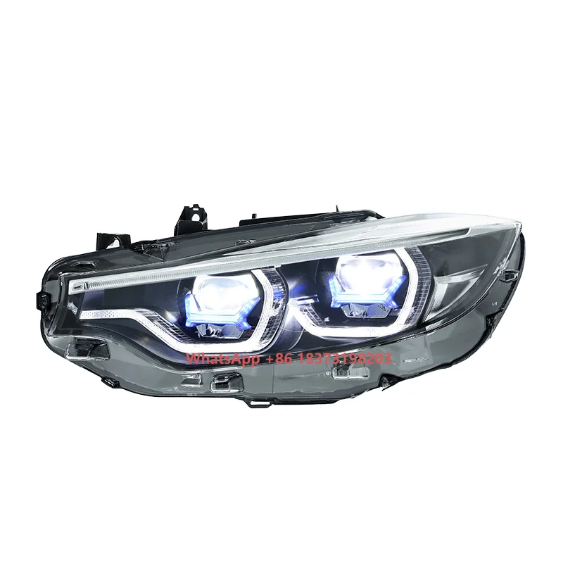 

2013-2020 for 4 Series F32 Headlight Assembly Modified Blue Frame M4LED Lens Daytime Running Light Turn Signal 12V 6000K