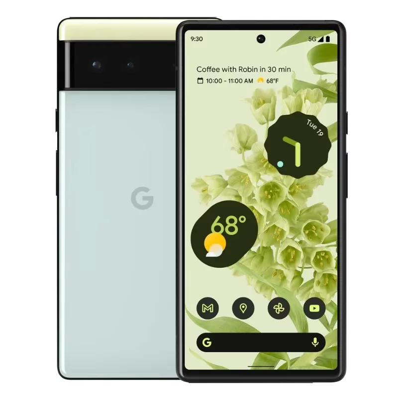 هاتف Google Pixel 6 Pixel6 الأصلي غير مقفول بشاشة 6.4 بوصة وذاكرة وصول عشوائي 8 جيجابايت وذاكرة قراءة فقط 128 جيجابايت NFC ثماني النواة