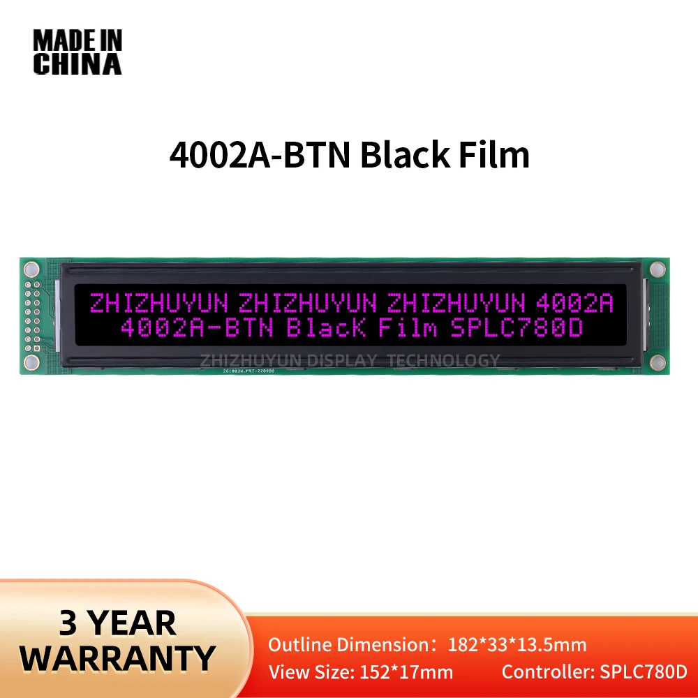 Исходный заводской многоязычный LCD4002A символьный экран BTN черная пленка фиолетовые символы SPLC780D контроллер