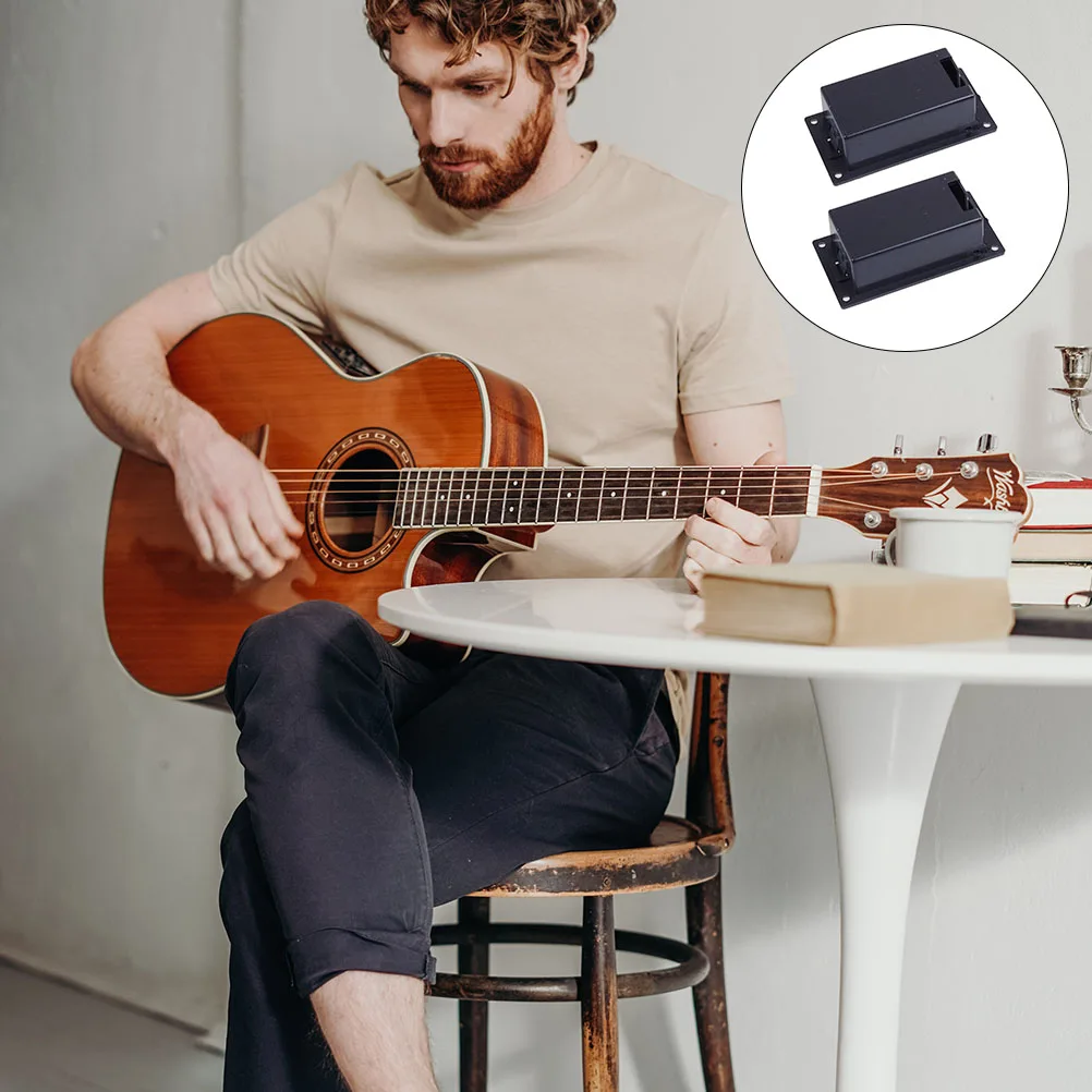 

2 Pcs Pickup Case Guitar Holder Compartment for Active Synthetic Plastic