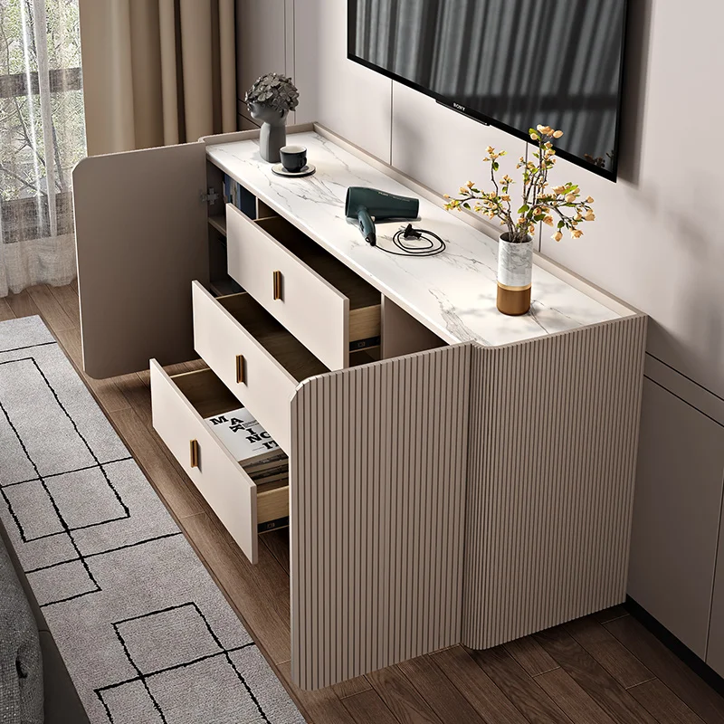 AA  Cream Style Bedroom Light Luxury TV Cabinet Master Bedroom Floor Cabinet Locker Modern Minimalist