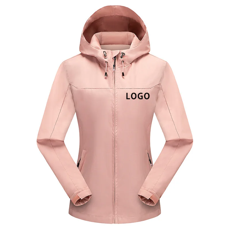 Spring Autumn Custom Logo Women Jacket Diy Zipper Coat Windproof Waterproof Men Jacket Unisex Outdoor Jackets Plus Size 6Xl